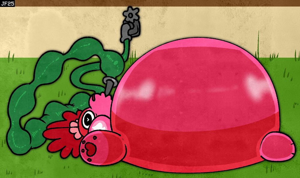 Bulgogi getting water inflated like Glep in the most recent Smiling Friends episode