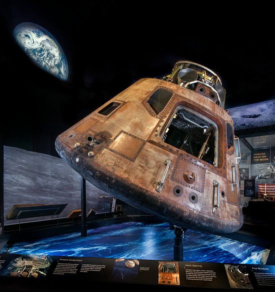 Apollo 11 command capsule in the Smithsonian, which is now apparently woke per the administration and not about success of the USA.