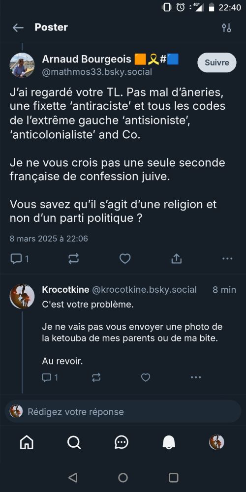 Selon ce monsieur, je ne peux pas être juif car trop à gauche et anti raciste.