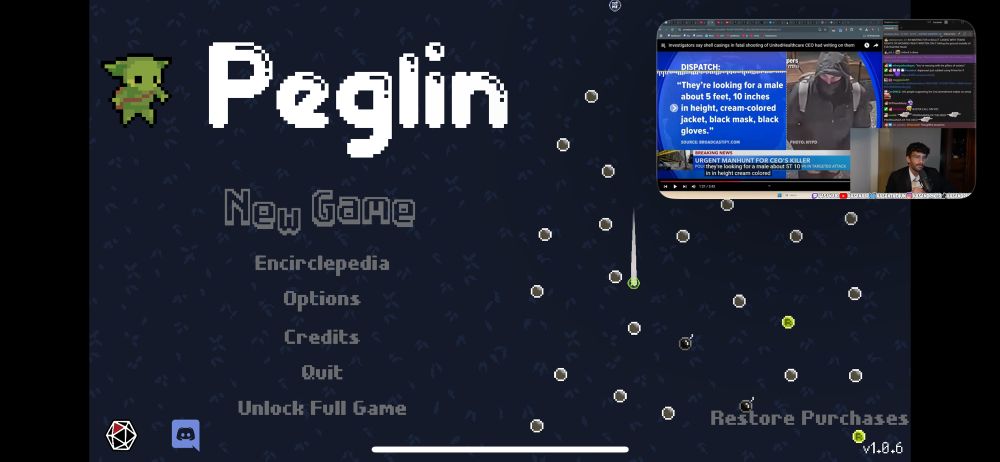 screenshot of the main menu of pecking with the hasanabi broadcast in the top right hand corner