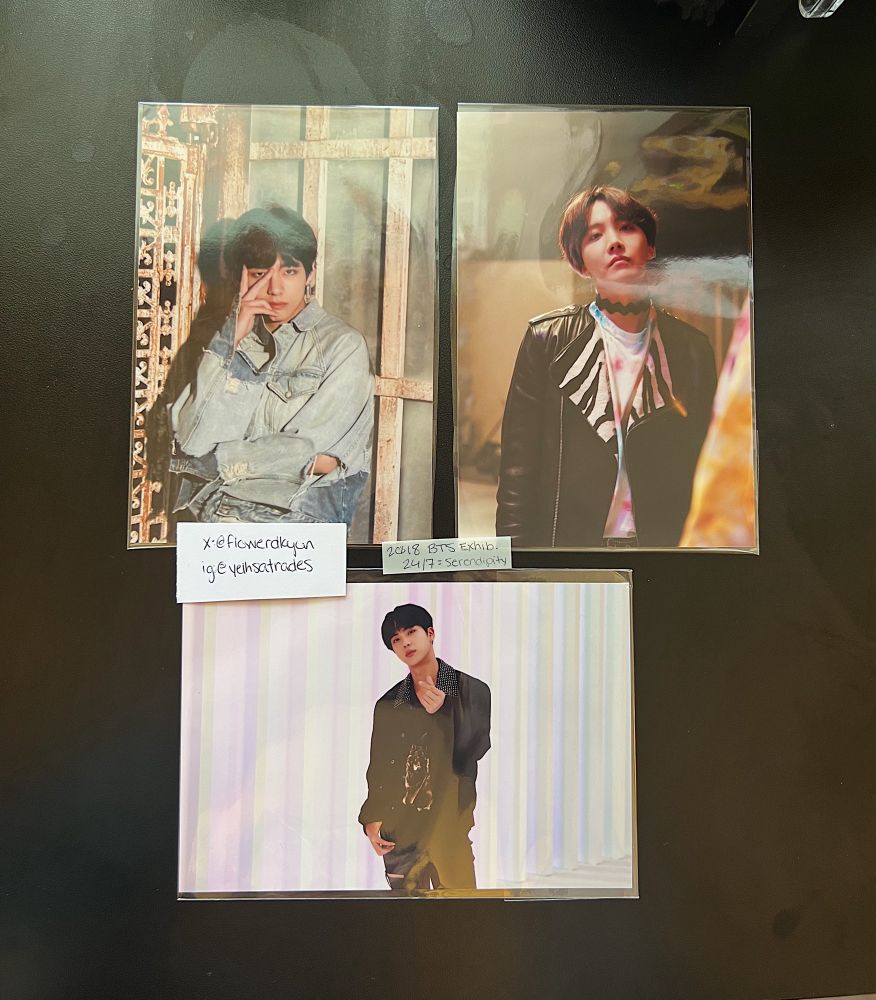 2018 bts exhibition photos of taehyung, hobi and jin 
