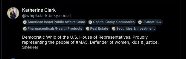 a senator with donor labels
