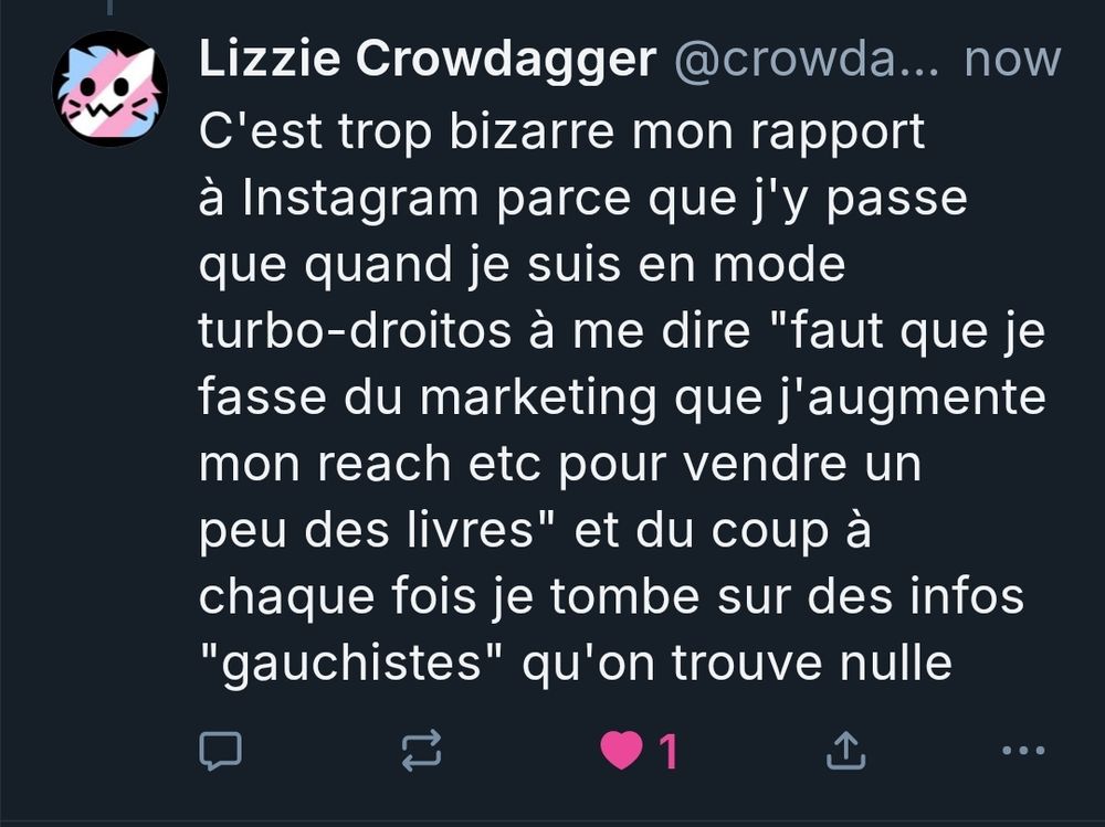 Capture du blousque précédent tronqué avant la fin "... sur des infos gauchistes qu'on trouve nulle".
