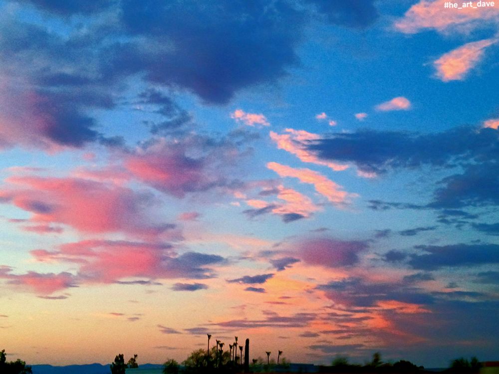 High saturation photograph looking north during a sunset