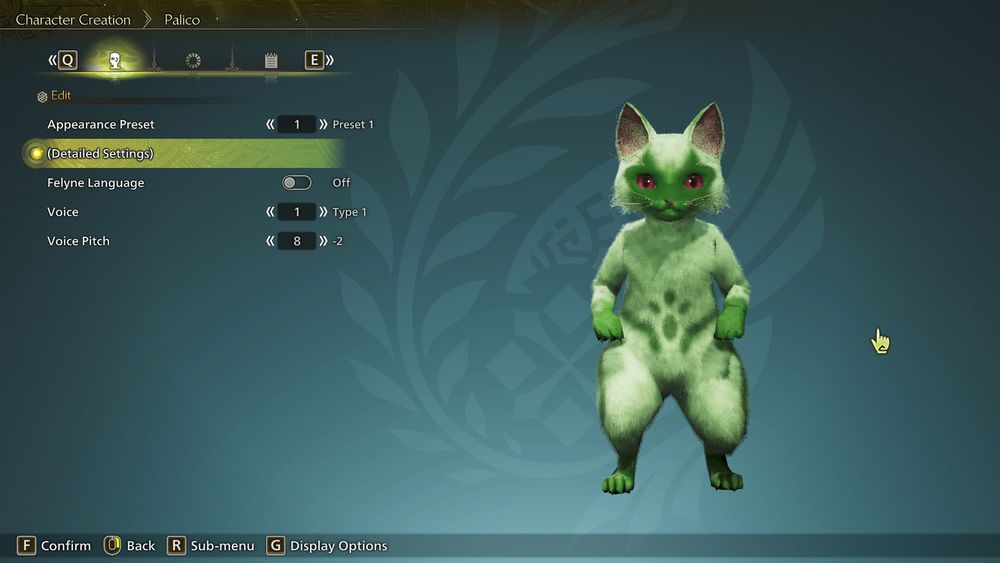 The Pokemon Floragato recreated as a Palico in the game Monster Hunter Wilds