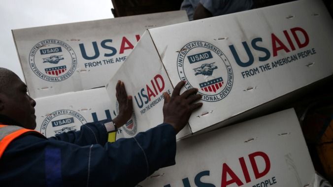 Photo of US Aid boxes
