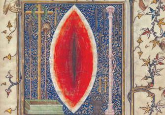 Image of jesus wound looking like a vulva