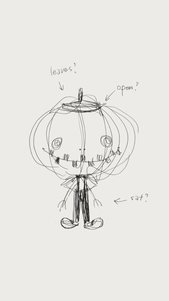 The concept sketch of a crochet project. 