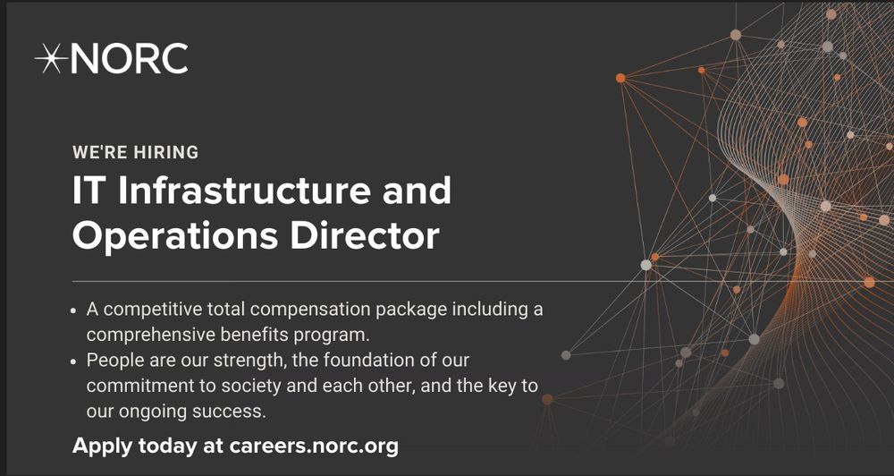 We're Hiring: IT Infrastructure & Operations Director. Apply today at careers.norc.org.