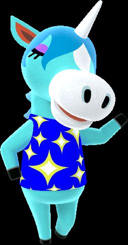 A blue unicorn from the game Animal Crossing.
