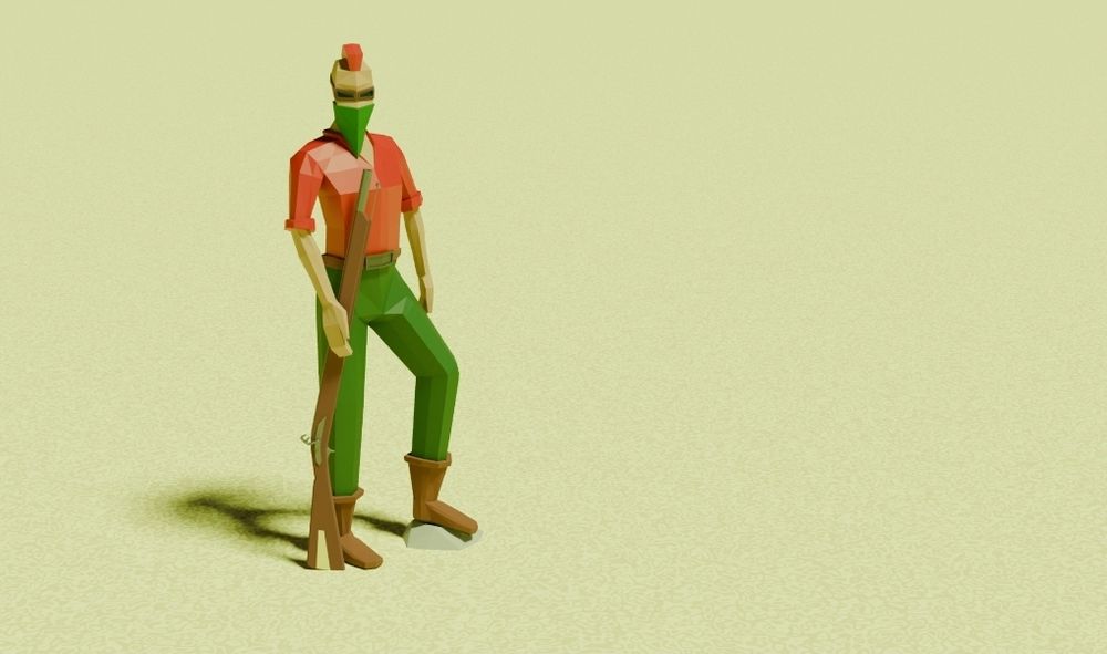 Slightly anachronistic desert raider person with Baker rifle.