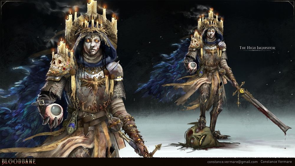 The High Inquisitor is a mysterious foe and principal antagonist of Grive. He's the leader of the Inquisition, sent by the Kingdom of France to get rid of the creatures fighting for the enemy. Imbued by a strange power, he and his underlings use a deadly mist to conquer the remaining territory of Burgundy.