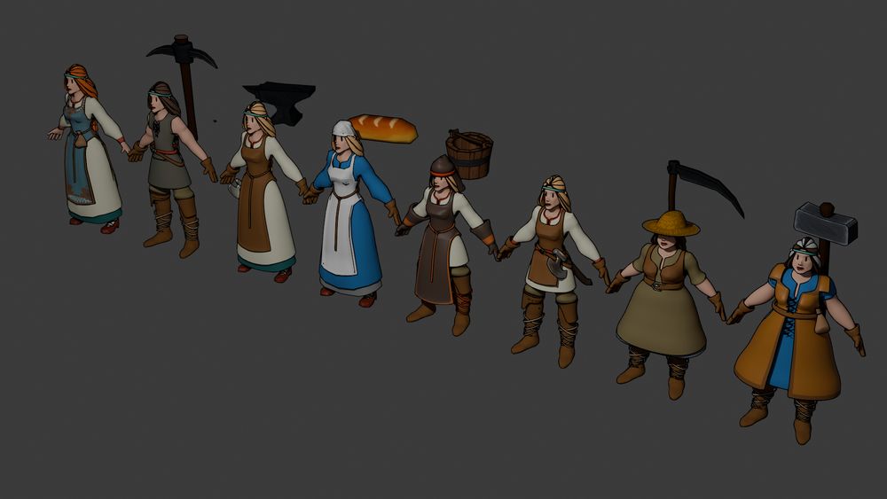 a lineup of new character art