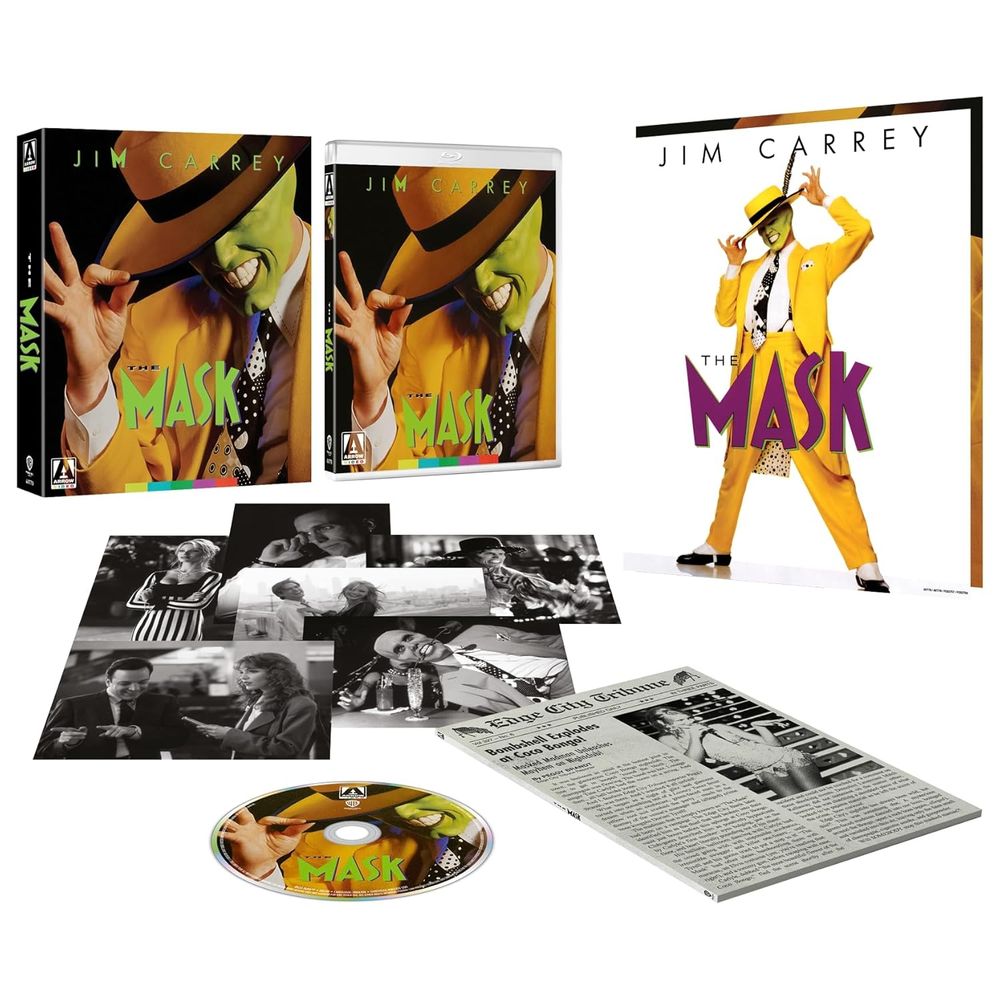 Arrow Video's limited edition of The Mask, with posters, photos, and a book.