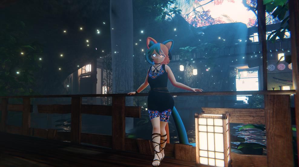 Keidakat standing in front of a pond in a cave