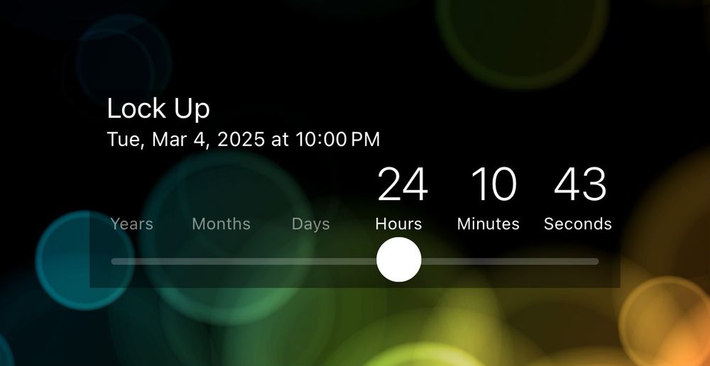 A screenshot of a countdown clock showing 24 hours and 10 minutes left in the lock up period.