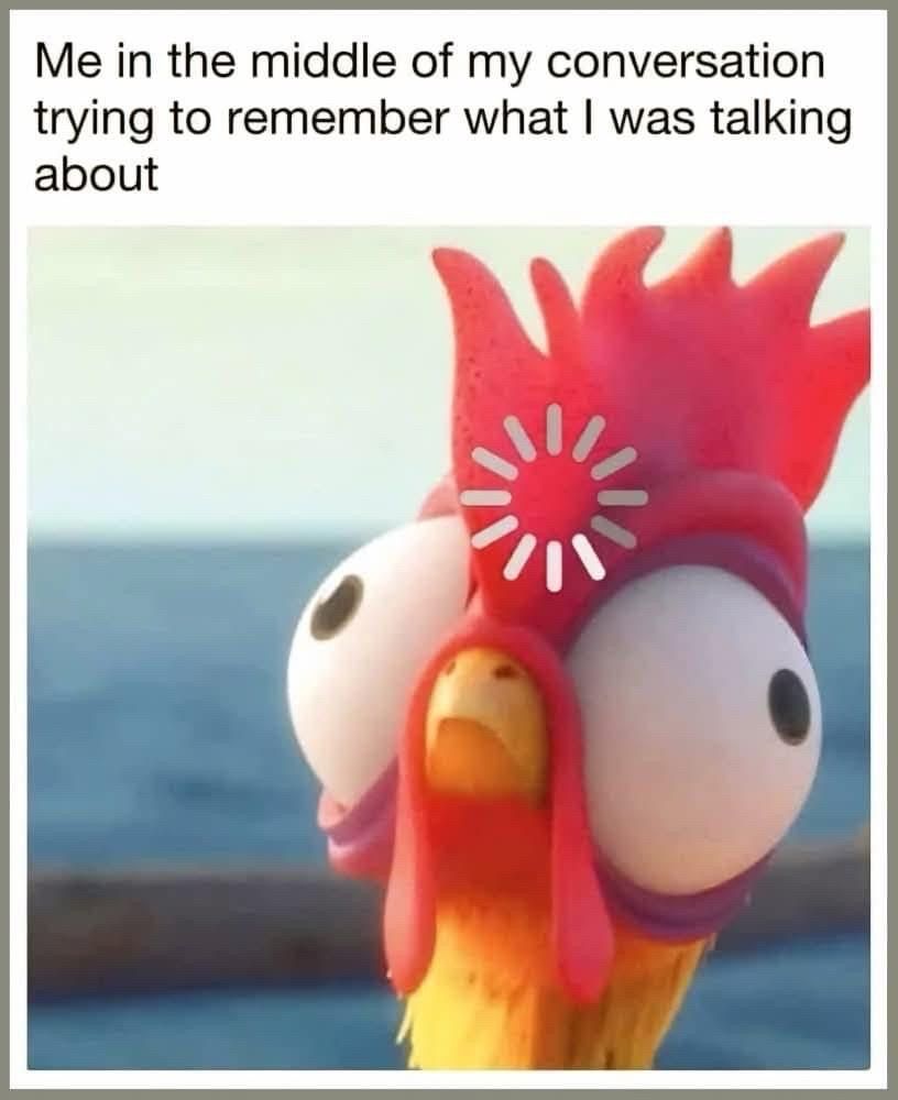 The chicken from Moana with the annoying spinning wheel showing your computer is trying to function.