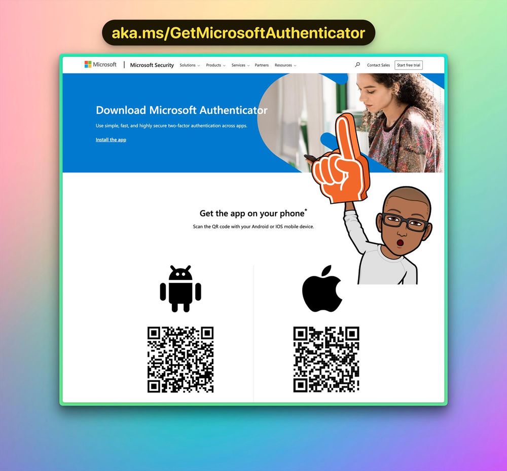 Linking to page aka.ms/GetMicrosoftAuthenticator