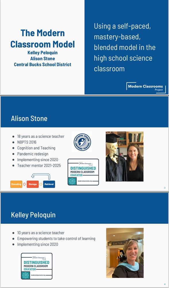 Slides giving background on the modern classroom model