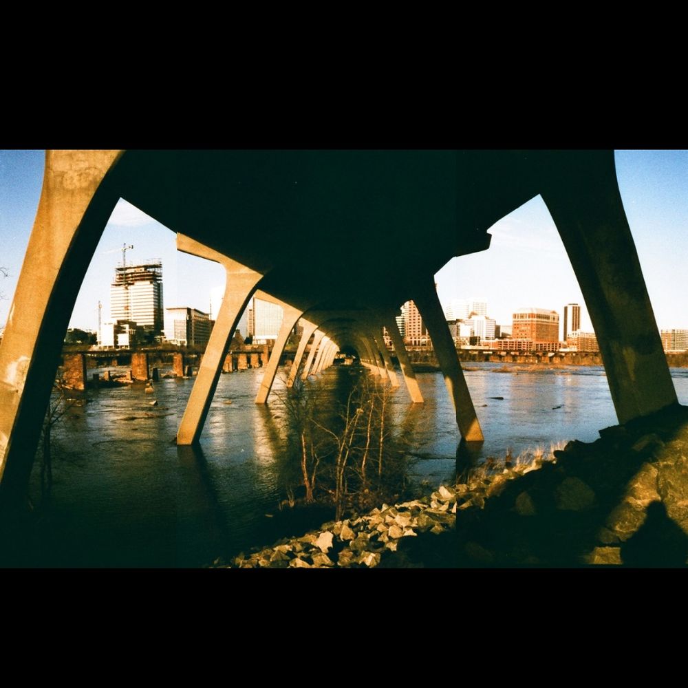 View of the James river from under the 9th street bridge.