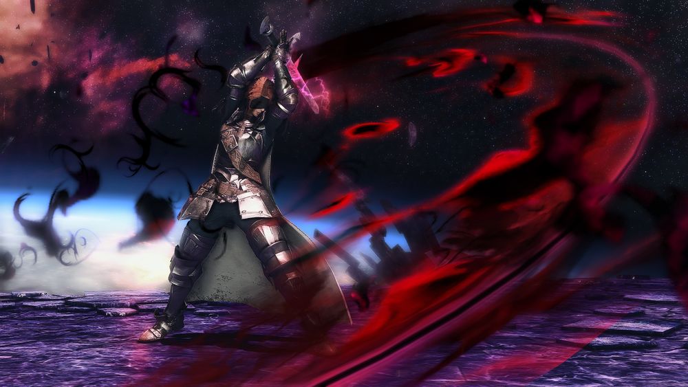 just using the end of the Amaurot dungeon for some DRK sword swinging.