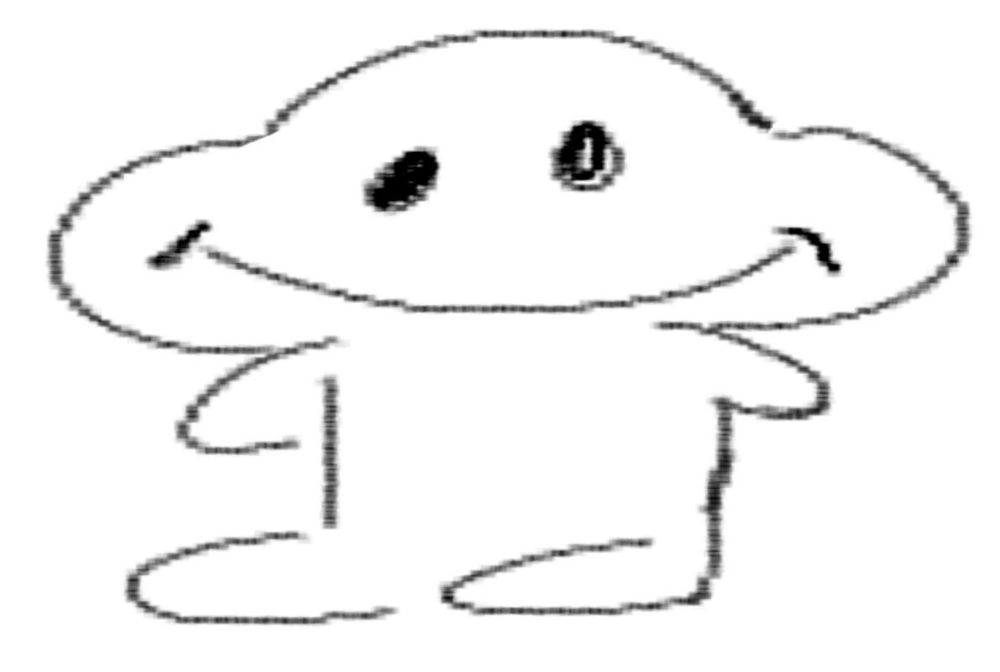 A little goofy guy sitting and smiling wide