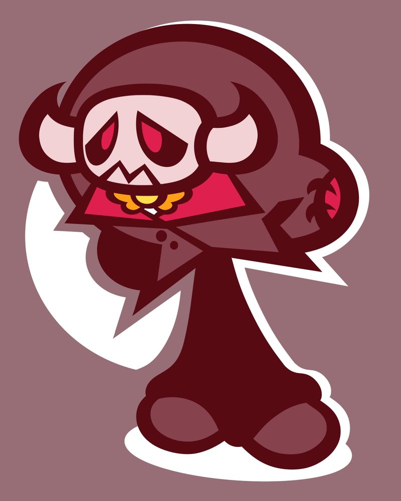 Huey Cabello. He's a well dressed, horned skeleton that has a sad expression. He's hunched over with his hands behind his back.

A version of him appears in HorrorVale (wink)