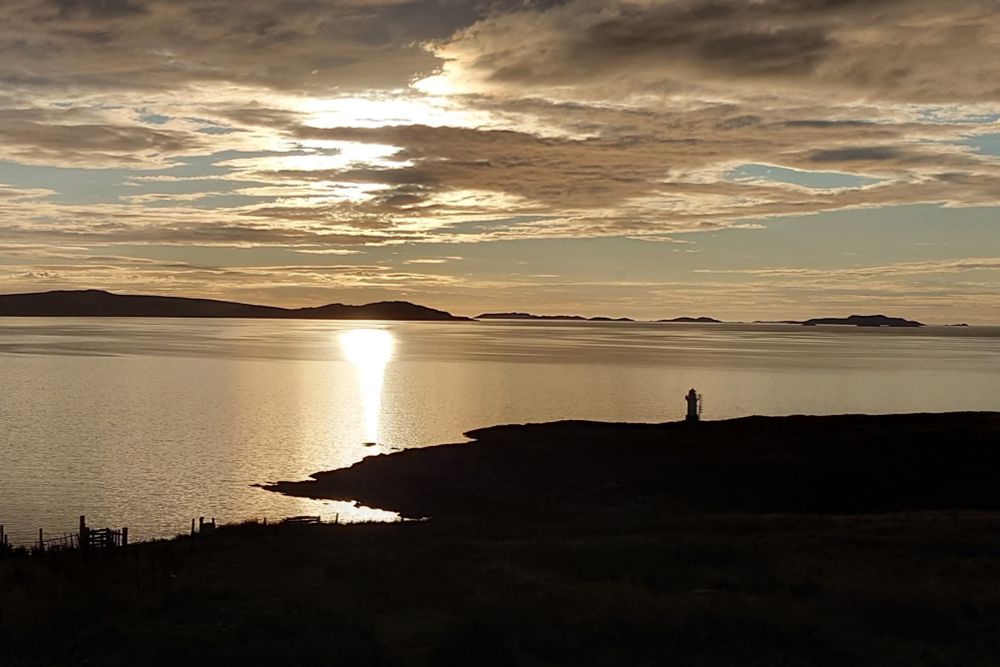 Rhue lighthouse, Annat Bay and the Summer Isles.