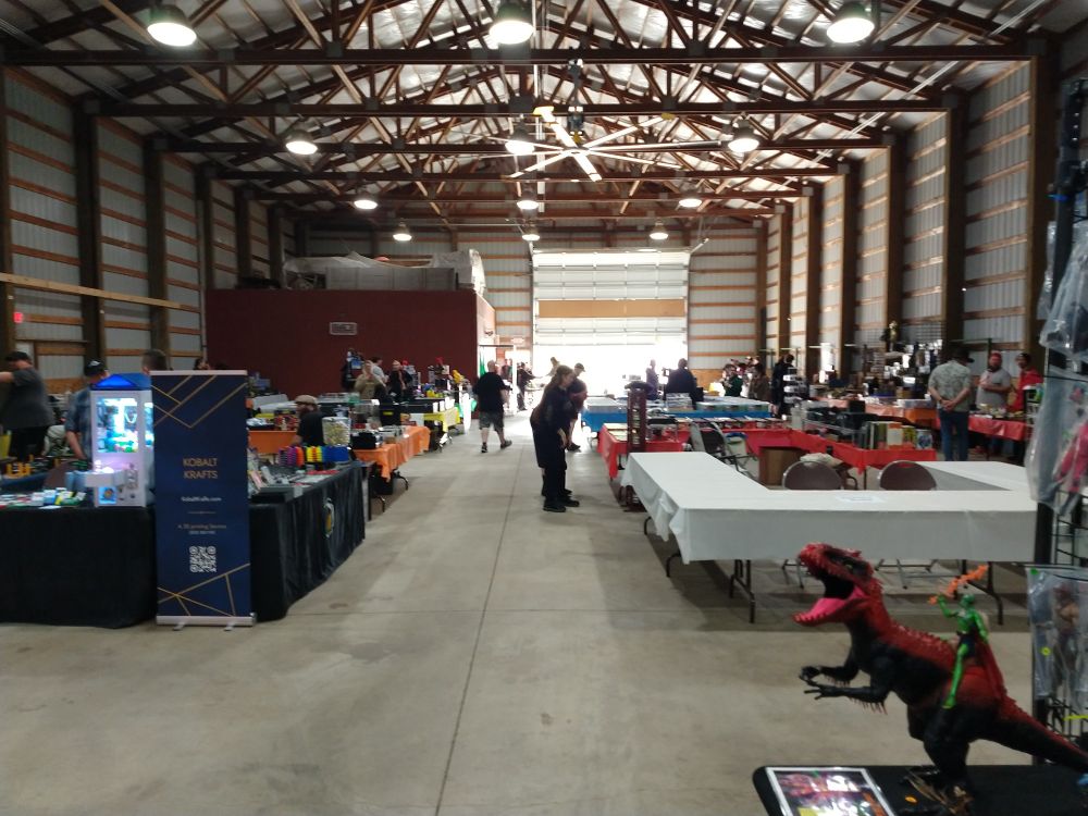 People coming into the swap meet vendor area.