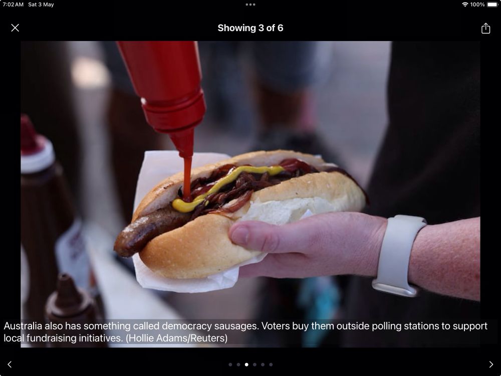Photo of a boring American-style hotdog which the CBC has mislabeled as a “democracy sausage” 