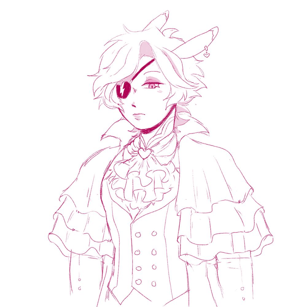 A sketch of Rani in a fancy outfit for a gala