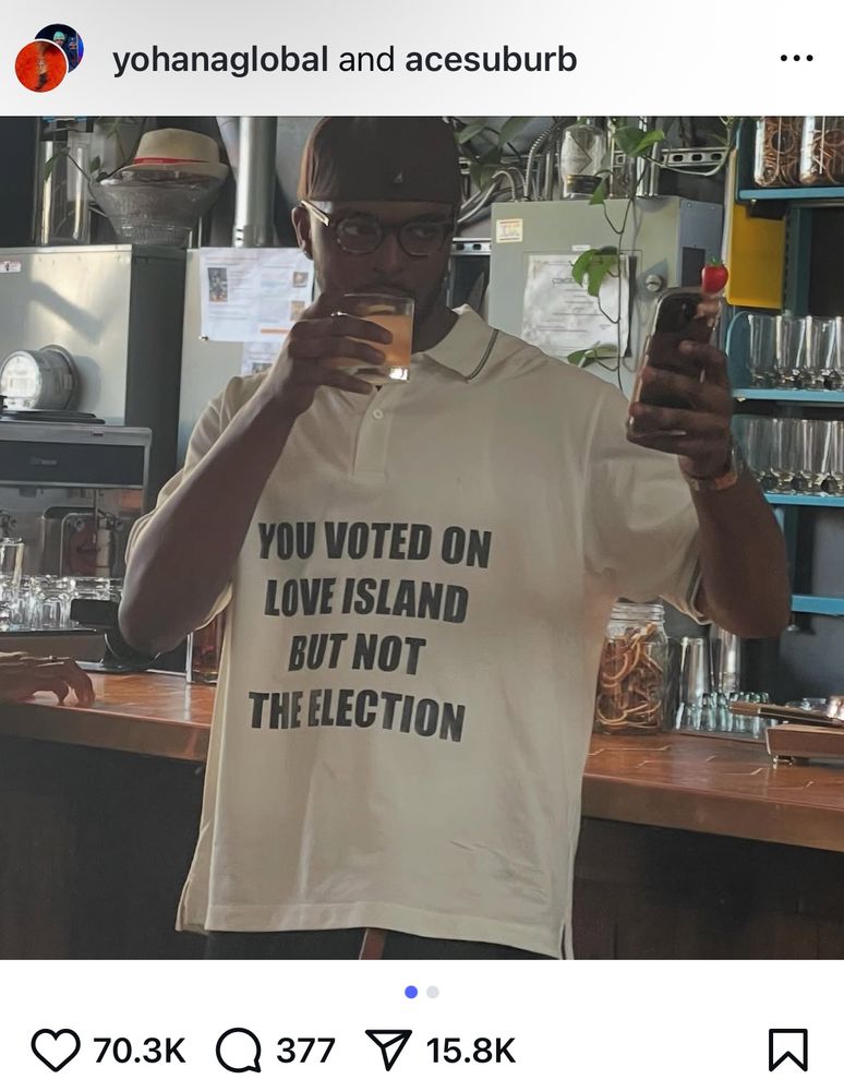 yohanaglobal and acesuburb
YOU VOTED ON LOVE ISLAND
BUT NOT THE ELECTION