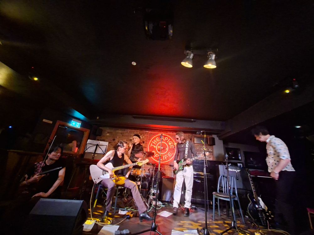 musicians setting up to play at The Spice of Life in Soho, July 2025