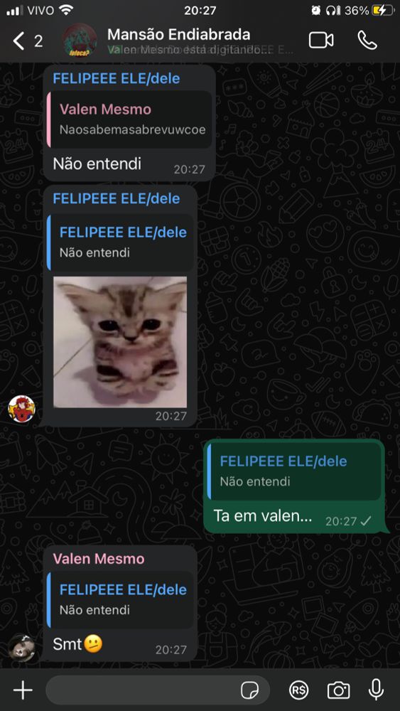 ELA ZOANDO da capacidade do coleguinha de nao saber ler e mandando as tres letrinhas fe novo so que dessa vez… ela foi de mais… ela botou um EMOGI