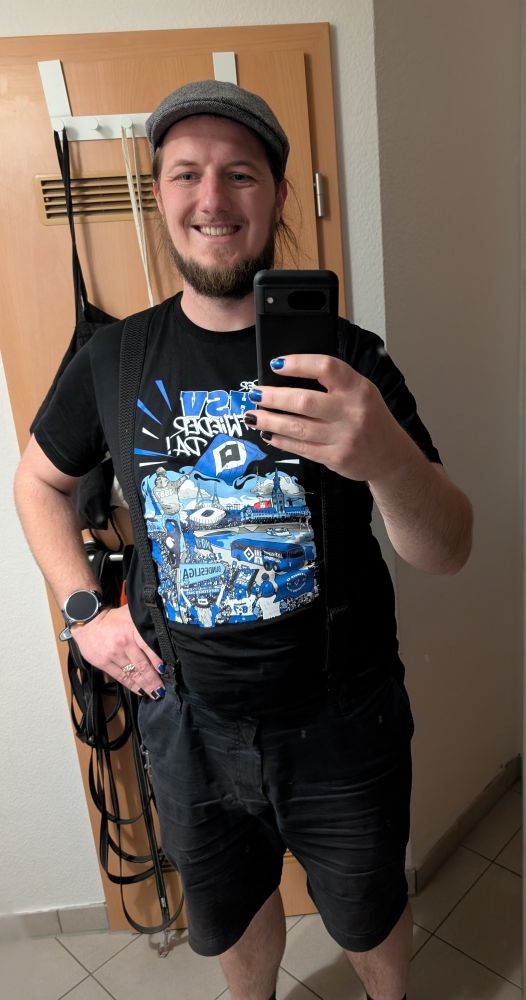 Dieser User, im Aufstiegsshirt des HSV