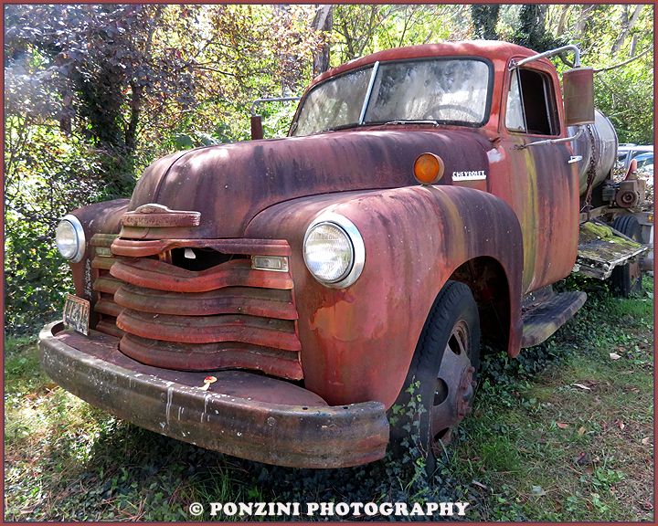 Mid 20th century tanker truck made by Chevrolet.