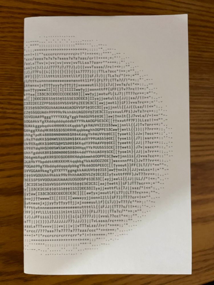 The cover of RUN RUN RUN: a circular gradient composed of ASCII characters.