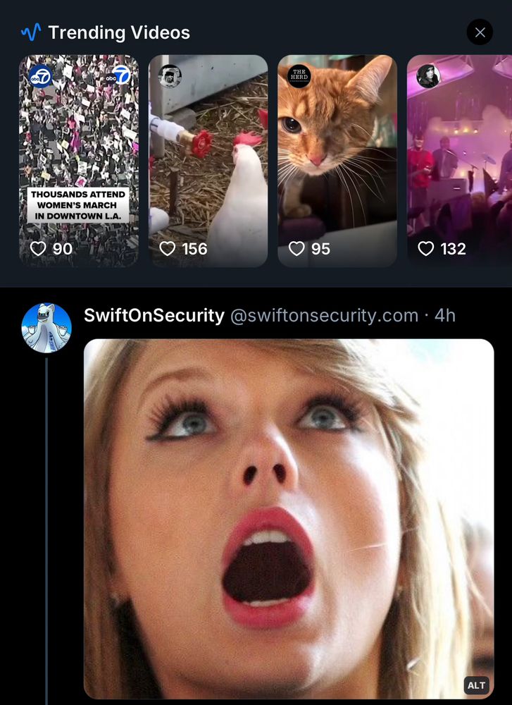 Taylor Swift looking at trending videos