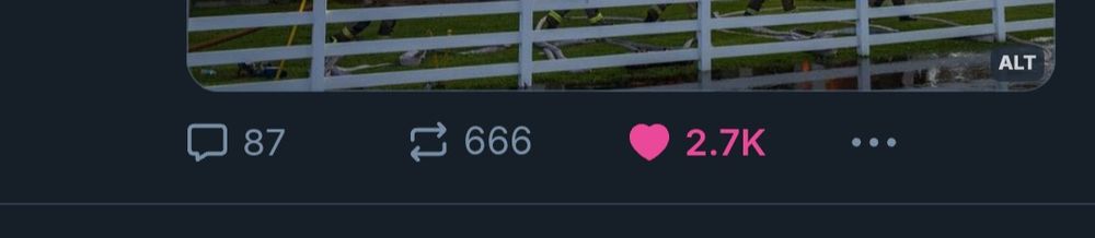 A screencap of the comments, reposts, and likes, showing 666 reposts. Very nice