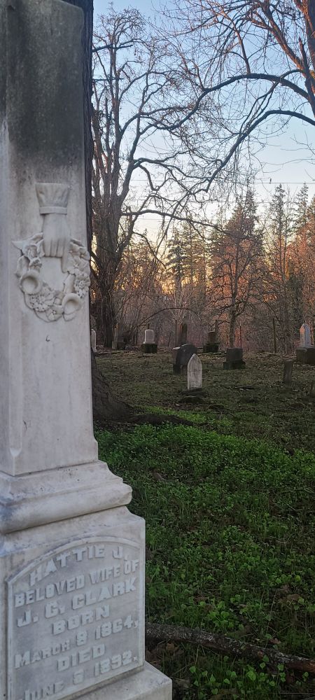 Headstones in pioneer cemetery Oregon