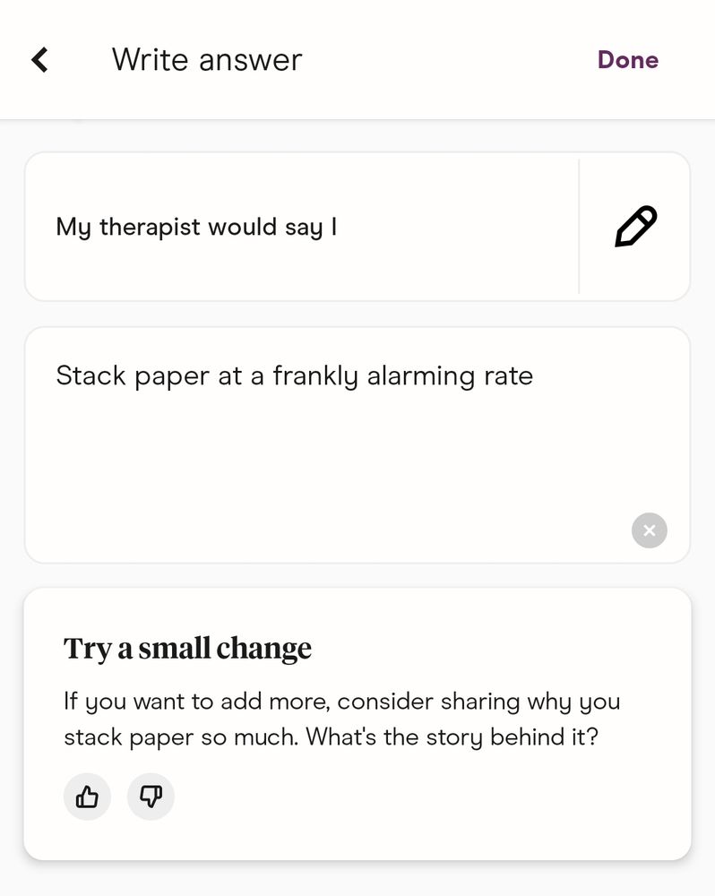 AI Hinge prompt constructive criticism