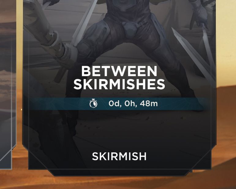 Screenshot from Dune Imperium reading “between skirmishes”