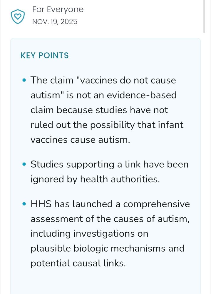 La page des CDC sur la sécurité des vaccins, qui pretend que la science ne les innocente pas dans l'autisme.