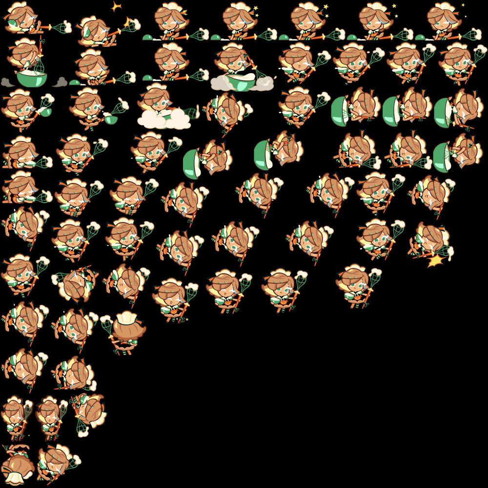 Sprites for Everything Pie.
Her skill involves her summoning a giant mixing bowl and whisking pie dough in it.