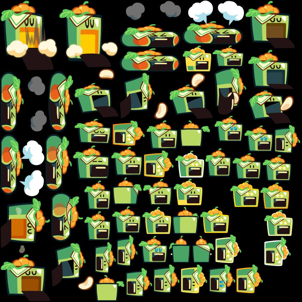 Everything Pie's pet's costume, with a leafy pumpkin on top of it