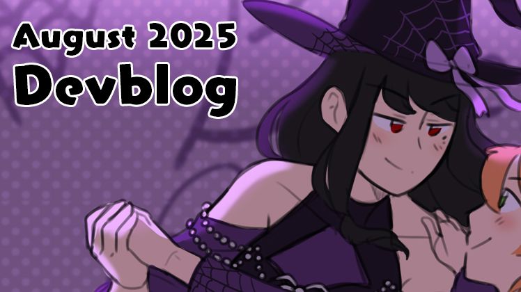 Cropped CG sketch from Halloween Live's remaster, with the text "August 2025 Devblog" in the upper left corner.