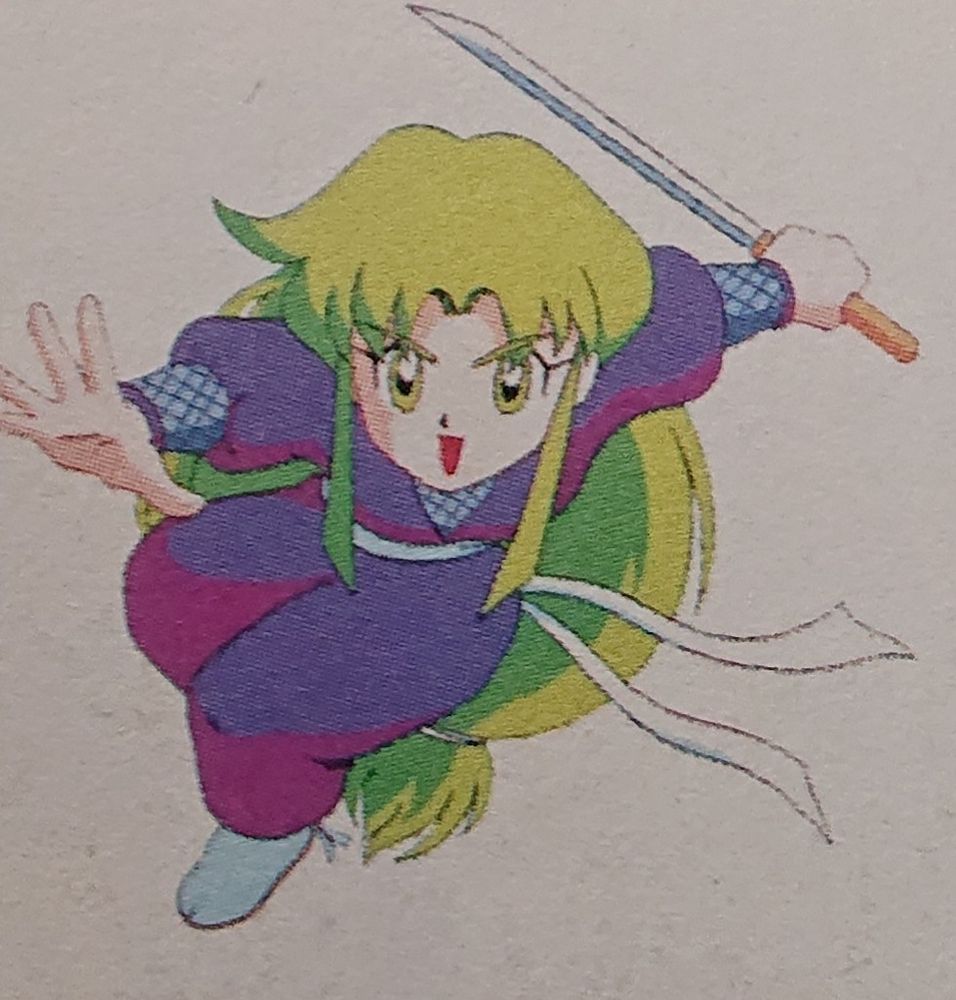 ヤエ
作品によっては黒髪、青髪、忍び装束が変わる秘密特捜忍者。戦闘力もゴエモンには出来ない下突きや刀での防御などジャンプ力、スピードもありキャラ能力も高い。