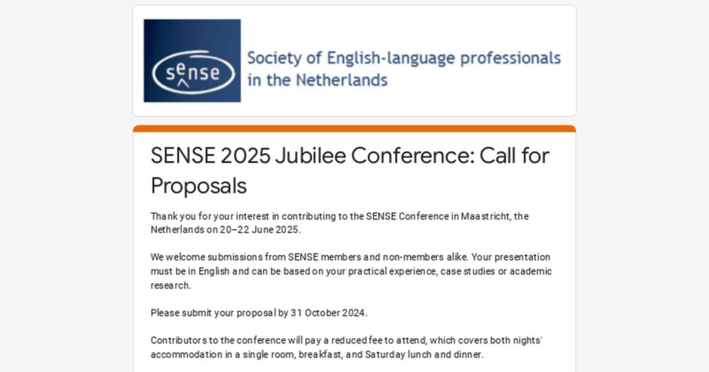 SENSE 2025 Jubilee Conference: Call for Proposals