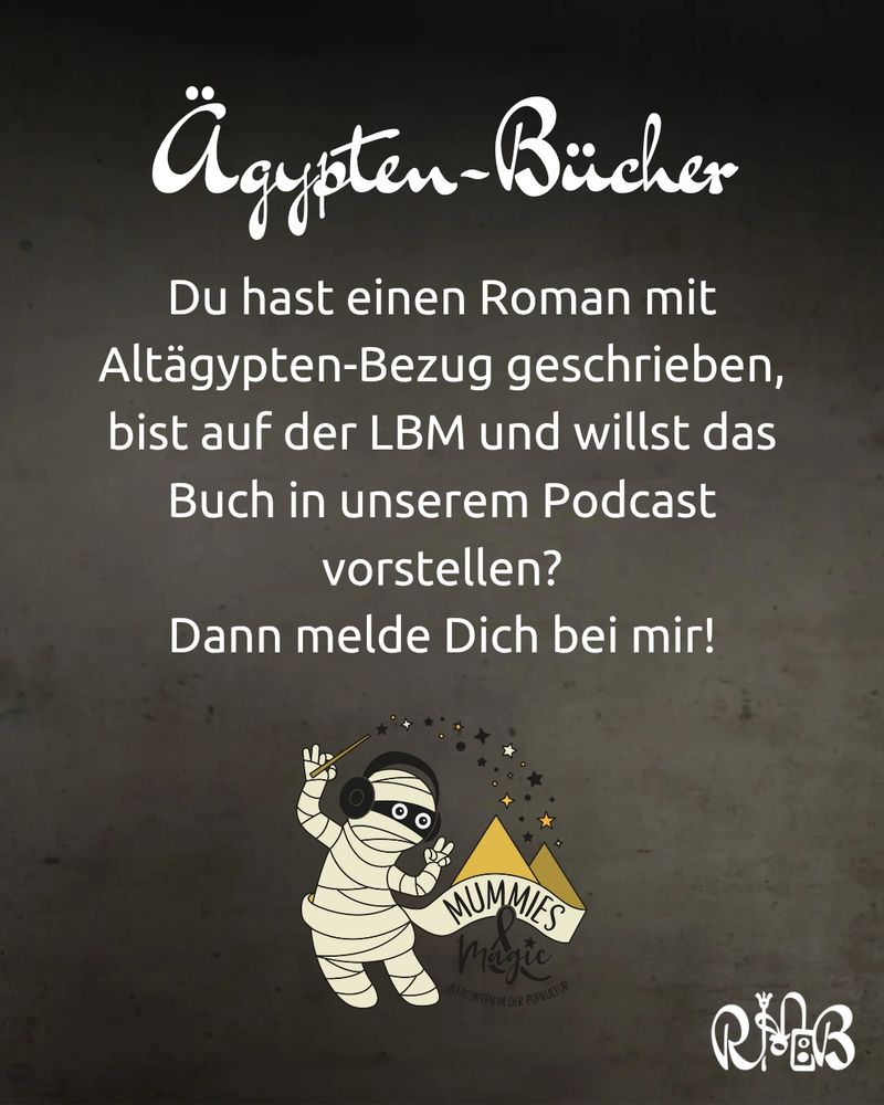 Ägypten-Bücher
Du hast einen Roman mit Altägypten-Bezug geschrieben, bist auf der LBM und willst das Buch in unserem Podcast vorstellen?
Dann melde Dich bei mir!