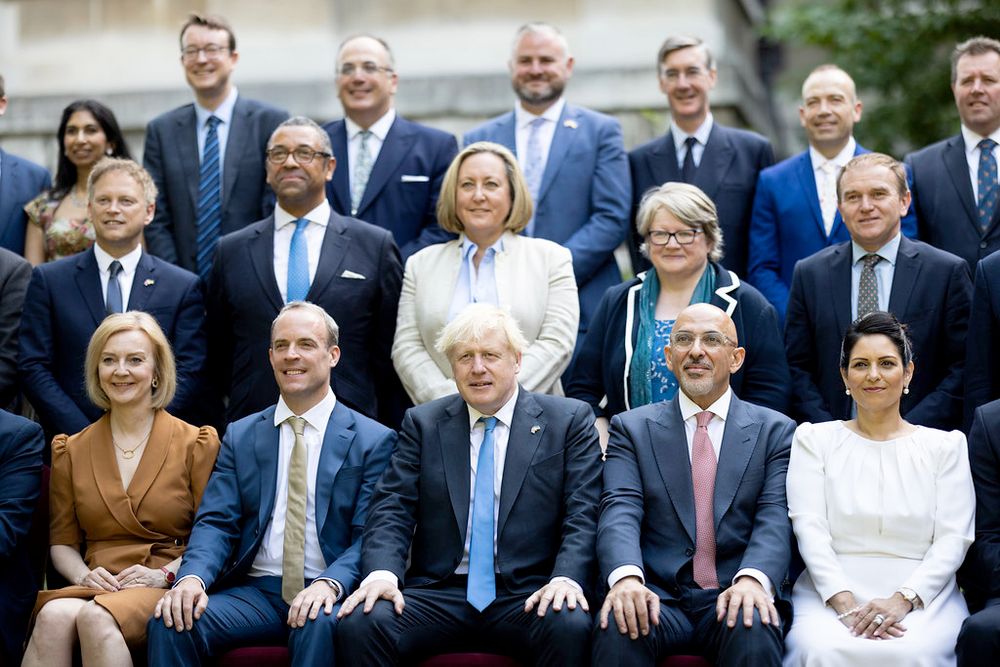 Prime Minister Boris Johnson Cabinet Team Photograph. Grifting cunts, the absolute lot of em.